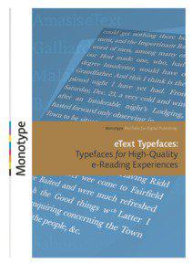Monotype Portfolio for Digital Publishing  eText Typefaces: