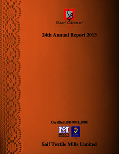 Saif Textile Mills Limited	  Annual Report 2013 CONTENTS COMPANY INFORMATION