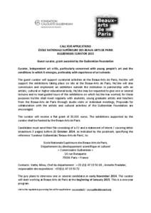 6th arrondissement of Paris / École nationale supérieure des Beaux-Arts / École des Beaux-Arts / Calouste Gulbenkian Foundation / Lucien-Victor Guirand de Scévola / Jean-François Chevrier / French art / Education in France / Paris