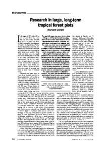 REVIEWS  Researchin large, long-term tropical forest plots Richard Condit