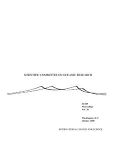 SCIENTIFIC COMMITTEE ON OCEANIC RESEARCH  SCOR Proceedings Vol. 36