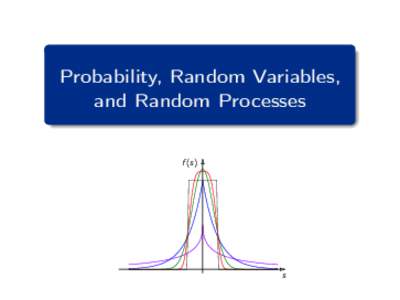 Probability, Random Variables, and Random Processes f (s)  s