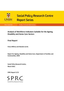 Workforce Indicators for Ageing, Disability and Home Care