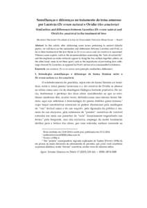    Semelhanças e diferenças no tratamento do tema amoroso  por Lucrécio (De rerum natura) e Ovídio (Ars amatoria)   Similarities and differences between Lucretius (De rerum natura) and  Ovi