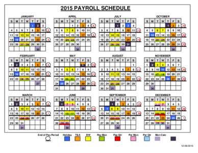 2015 IBC Payroll Schedules - Calendars