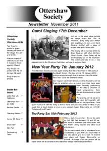 Newsletter November 2011 Carol Singing 17th December Ottershaw Society Christmas Gifts Tea Towels printed in green