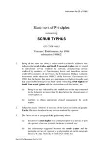 Instrument No.25 of[removed]Statement of Principles concerning  SCRUB TYPHUS