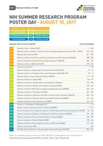 NIH SUMMER RESEARCH PROGRAM POSTER DAY · AUGUST 10, 2017 MORNING SESSION AM