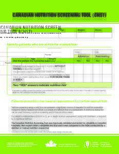 CANADIAN NUTRITION SCREENING TOOL (CNST) Name: Age:  Weight: