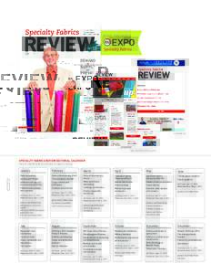 OFFICIAL PUBLICATION OF  EXPO  Oct. 6–9, 2015 | Anaheim, CA  Specialty Fabrics