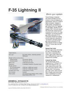 F-35 Lightning II 25mm gun system General Dynamics Armament