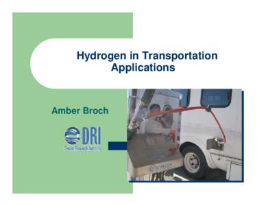 Hydrogen in Transportation Applications
