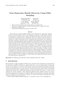 Genome Informatics 15(1): 239–Gene Expression Module Discovery Using Gibbs Sampling