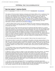 » Print “Ask the Author”: Andrew Martin | SCOTUSblog:04 AM - SCOTUSblog - http://www.scotusblog.com/wp -