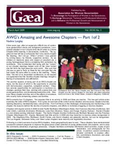 Published by the  Association for Women Geoscientists To Encourage the Participation of Women in the Geosciences, To Exchange Educational, Technical, and Professional Information,