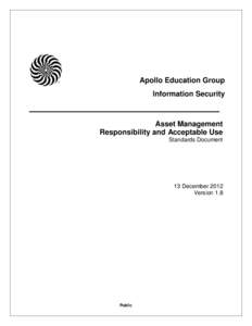 Apollo Education Group Information Security Asset Management Responsibility and Acceptable Use Standards Document