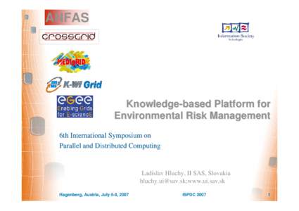 ANFAS  Knowledge-based Platform for Environmental Risk Management 6th International Symposium on Parallel and Distributed Computing