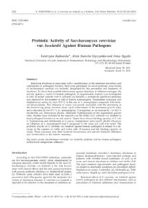 230  K. RAJKOWSKA et al.: S. cerevisiae var. boulardii as a Probiotic, Food Technol. Biotechnol[removed]–[removed]scientific note