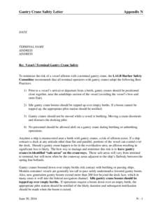 Gantry Crane Safety Letter  Appendix N DATE
