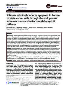 Shikonin selectively induces apoptosis in human prostate cancer cells through the endoplasmic reticulum stress and mitochondrial apoptotic pathway
