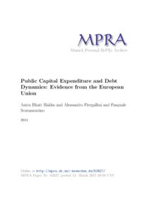 M PRA Munich Personal RePEc Archive Public Capital Expenditure and Debt Dynamics: Evidence from the European Union