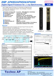 DSP APN502/APN504/APN508  MADE IN JAPAN Digital Signal Processor for γ-ray Spectroscopy