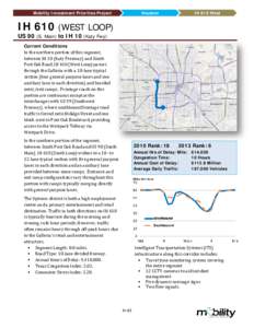 Mobility Investment Priorities Project  Houston IH 610 West