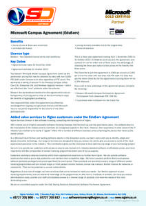 VIGLEN SERVICES DIVISION  Microsoft Campus Agreement (EduServ) Benefits • choice of one or three year enrolment • unlimited site licence