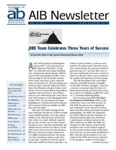 AIB Newsletter Vol. 16, No. 3 Third  Quar t er