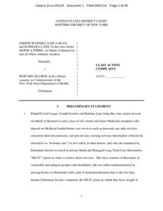 Case 6:16-cvDocument 1 FiledPage 1 of 48  UNITED STATES DISTRICT COURT WESTERN DISTRICT OF NEW YORK  JOSEPH SCOFERO, GAIL LOGAN