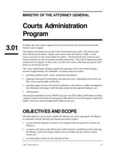 MINISTRY OF THE ATTORNEY GENERAL Courts Administration Program 3.01