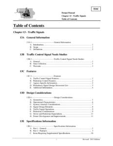 Chapter 13 Table of Contents
