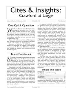 Cites & Insights: Crawford at Large Volume 1, Number 12: NovemberISSN