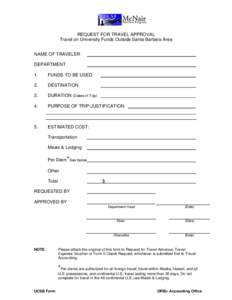 Microsoft Word - Request for Travel Approval Form
