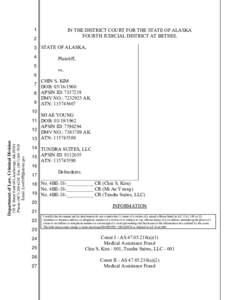 State v. Chin S. Kim, Mi Ae Young, Tundra Suites, LLC Information