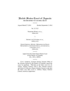 United States Court of Appeals FOR THE DISTRICT OF COLUMBIA CIRCUIT Argued March 27, 2014  Decided September 2, 2014