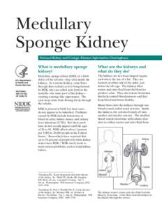 Medullary Sponge Kidney National Kidney and Urologic Diseases Information Clearinghouse U.S. Department of Health and