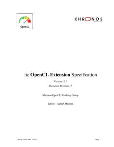 The  OpenCL Extension Specification Version: 2.1 Document Revision: 4