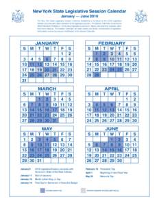 NYS Legislative Session Calendar