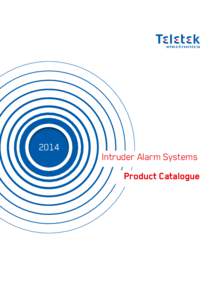 2014  Intruder Alarm Systems Product Catalogue  Table of