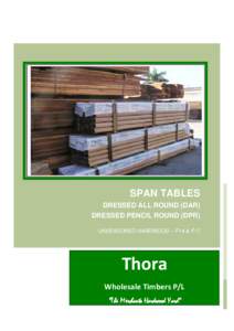 SPAN TABLES DRESSED ALL ROUND (DAR) DRESSED PENCIL ROUND (DPR) UNSEASONED HARDWOOD – F14 & F17  Thora