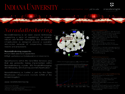 For more information, visit: ptl.iu.edu  NaradaBrokering NaradaBrokering is an open source technology supporting a suite of capabilities for reliable, robust, and flexible messaging. This middleware