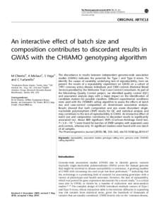 An interactive effect of batch size and composition contributes to discordant results in GWAS with the CHIAMO genotyping algorithm