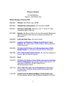 2010 DoD Pest Management Workshop Event Schedule