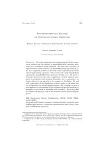 625  Documenta Math. Pseudodifferential Analysis on Continuous Family Groupoids