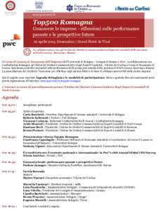 www.pwc.com/it  Top500 Romagna Conoscere le imprese - riflessioni sulle performance passate e le prospettive future 29 aprile 2015 |Cesenatico | Grand Hotel da Vinci