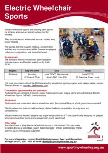 SWI-064 Electric Wheelchair Sports Factsheet