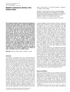 Cerebral Cortex May 2008;18:doi:cercor/bhm152 Advance Access publication October 8, 2007 Rhythmic Spontaneous Activity in the Piriform Cortex