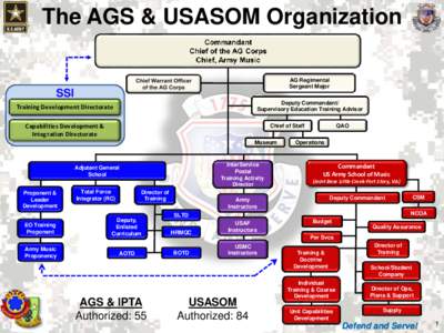 The AGS & USASOM Organization AG Regimental Sergeant Major SSI