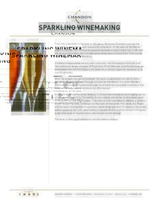 SPARKLING WINEMAKING From the vineyards to the wine in the glass, Domaine Chandon marries the best of French tradition with new world innovation. In the style of Old World apprenticeships, our California-based winemakers